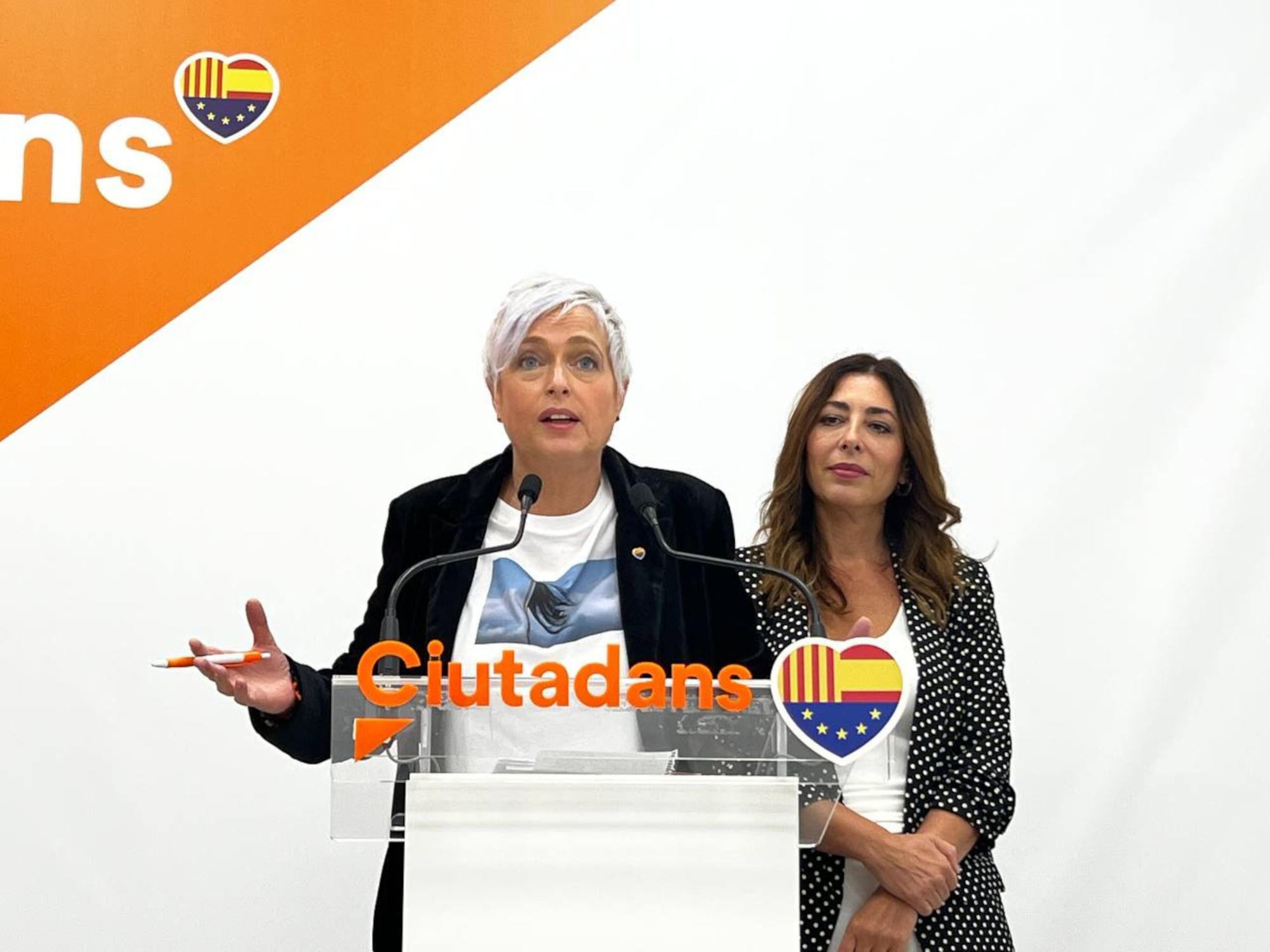 Anna Grau y Luz Guilarte, en una rueda de premsa de Ciutadans