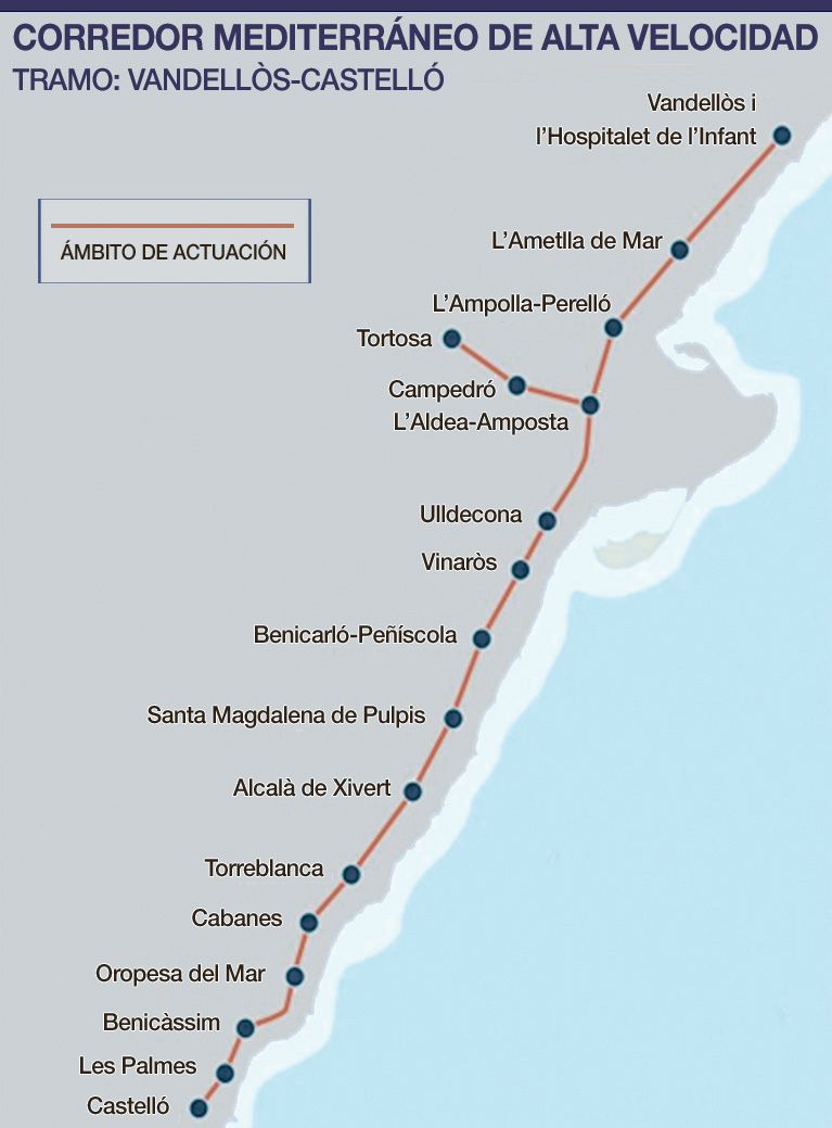 Gráfico que muestra la zona incluida en estas obras.