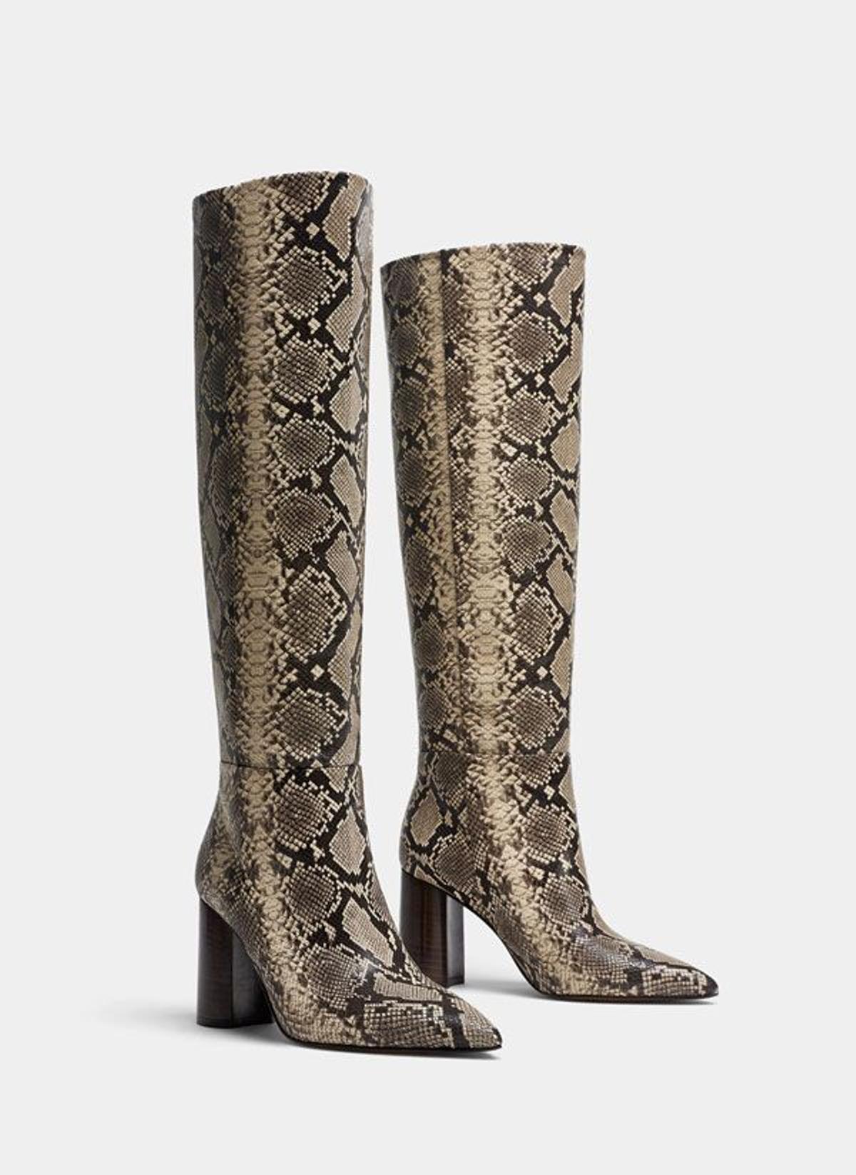 Rebajas 2018: Bota gaucha print serpiente, Uterqüe