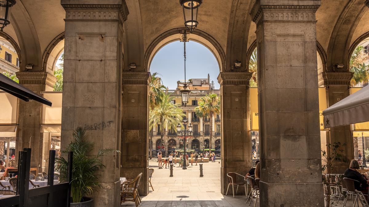 Plaza Real en el Barrio Gótico de Barcelona
