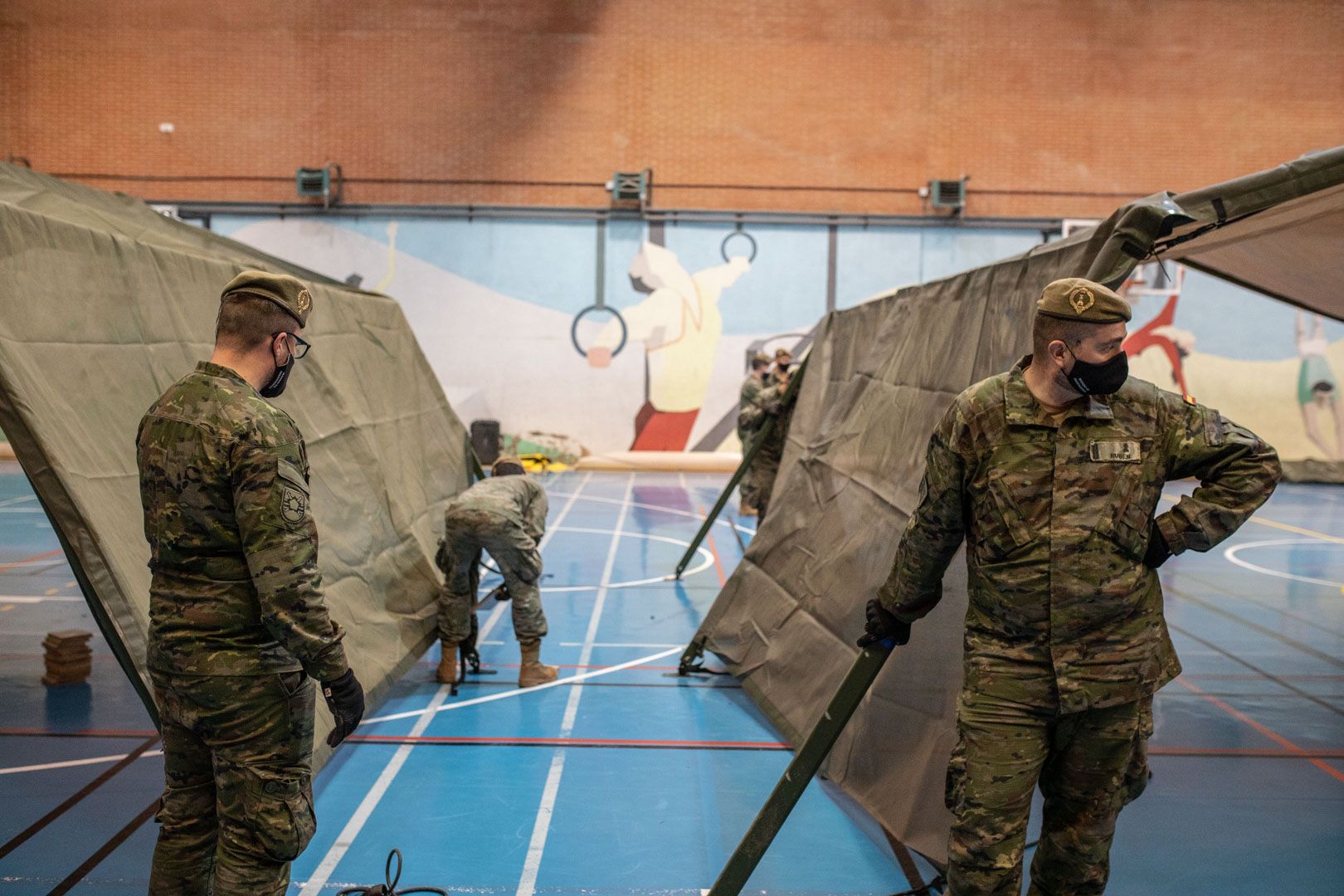 GALERÍA| Preparativos del cribado de Santa Elena en la ciudad deportiva, en Zamora capital