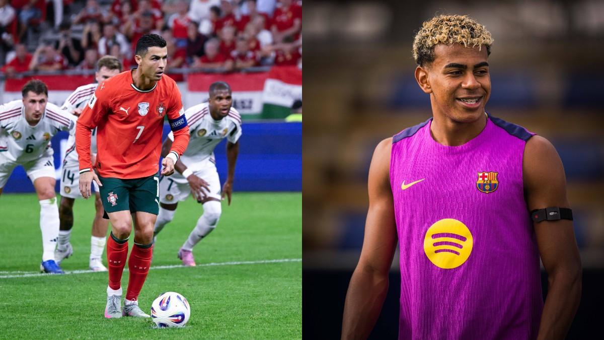 Cristiano Ronaldo y Lamine Yamal