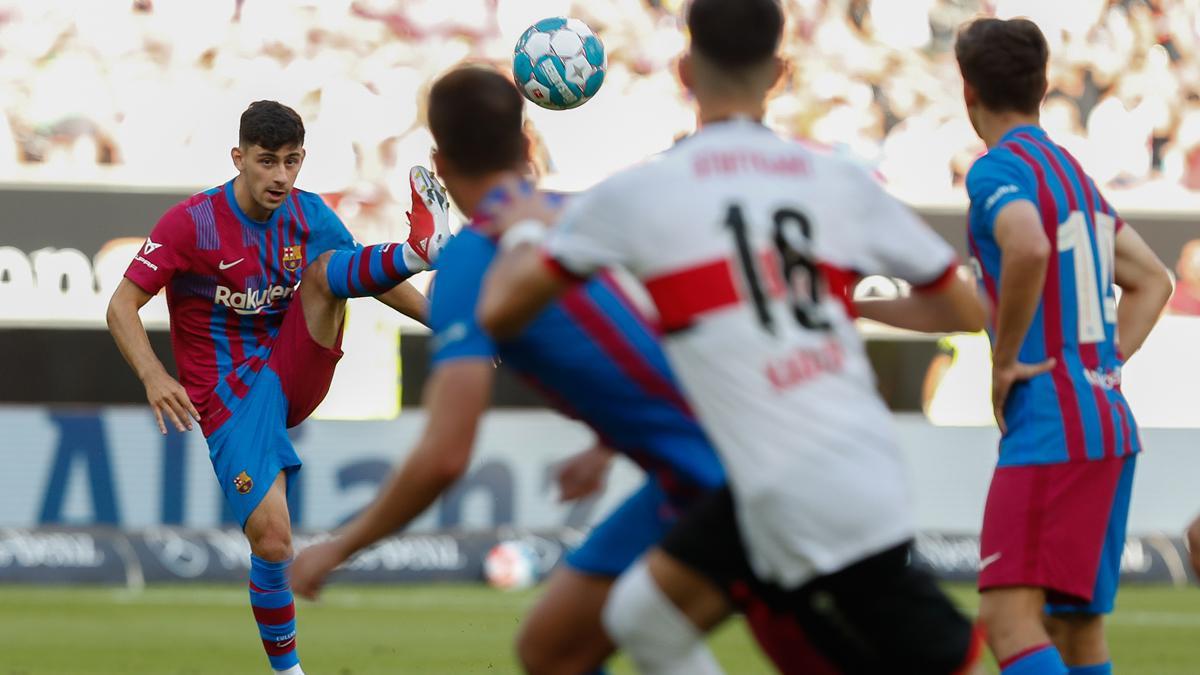 Yusuf Demir anotó el segundo tanto del Barça ante el Stuttgart