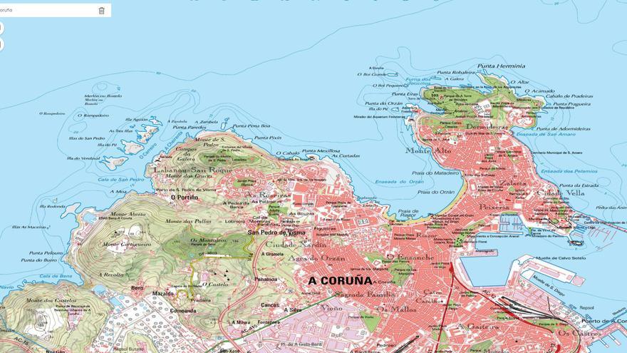 Una nueva aplicación permite crear y personalizar un mapa de A Coruña