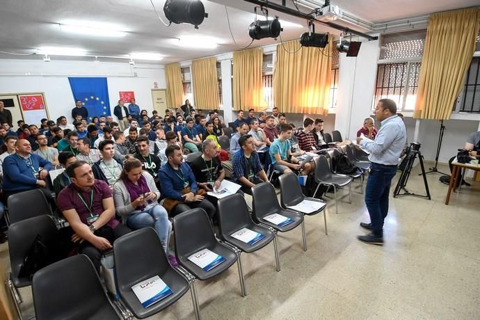 GRAN CANARIA  18-03-19   VECINDARIO. SANTA LUCIA DE TIRAJANA.   Encuentro Internacional en Santa Lucía. Acto de apertura del Encuentro Internacional, con alumnos de Francia, Portugal, Eslovenia, Turquía y de Santa Lucía en el IES Santa Lucia.  FOTOS: JUAN CASTRO  | 18/03/2019 | Fotógrafo: Juan Carlos Castro