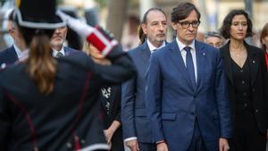 El Govern de Salvador Illa da inicio a los actos de la Diada con su ofrenda al monumento a Rafael Casanova