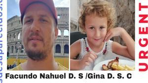 Imagen del padre y la hija difundida por SOS Desaparecidos
