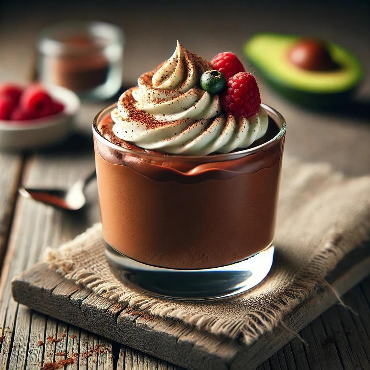 Mousse de chocolate y aguacate.