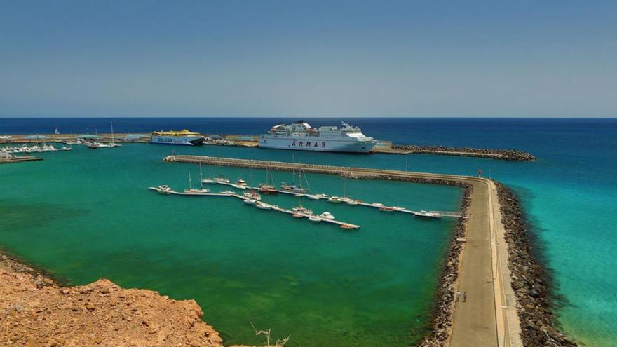 Imagen del muelle de Morro Jable, ubicado en el sur de Fuerteventura.