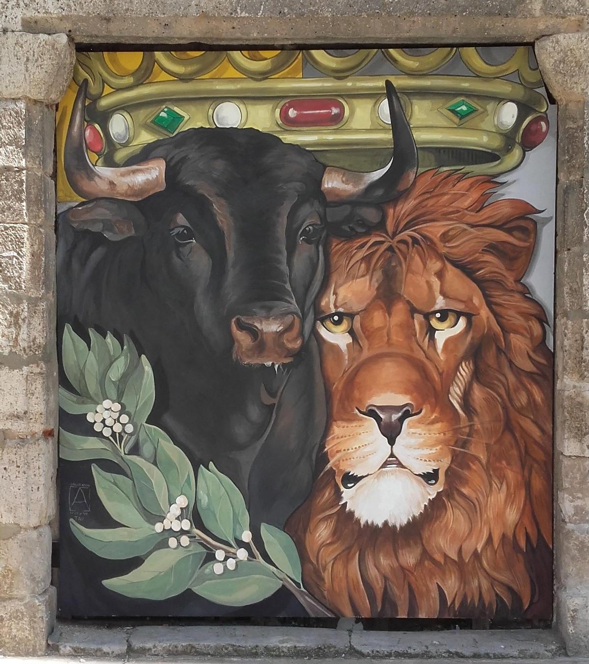Así era el mural del escudo de Toro obra de Carlos Adeva.