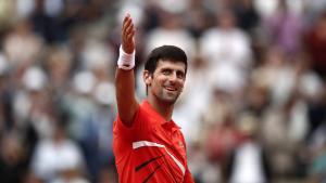 Tennis - French Open - Roland Garros, Paris, France - May 30, 2019. Serbia’s Novak Djokovic celebrates after winning his second round match against Switzerland’s Henri Laaksonen. REUTERS/Benoit Tessier