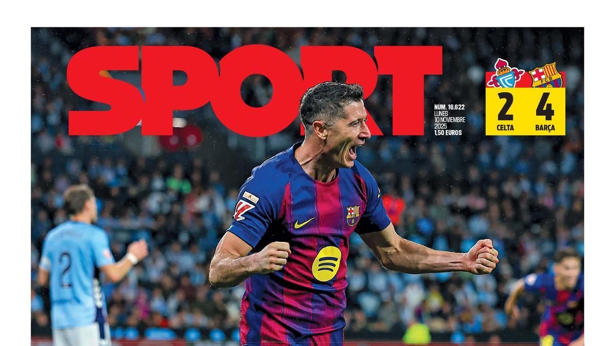 La portada de SPORT de hoy, lunes 10 de noviembre de 2025 La portada de SPORT de hoy, lunes 10 de noviembre de 2025