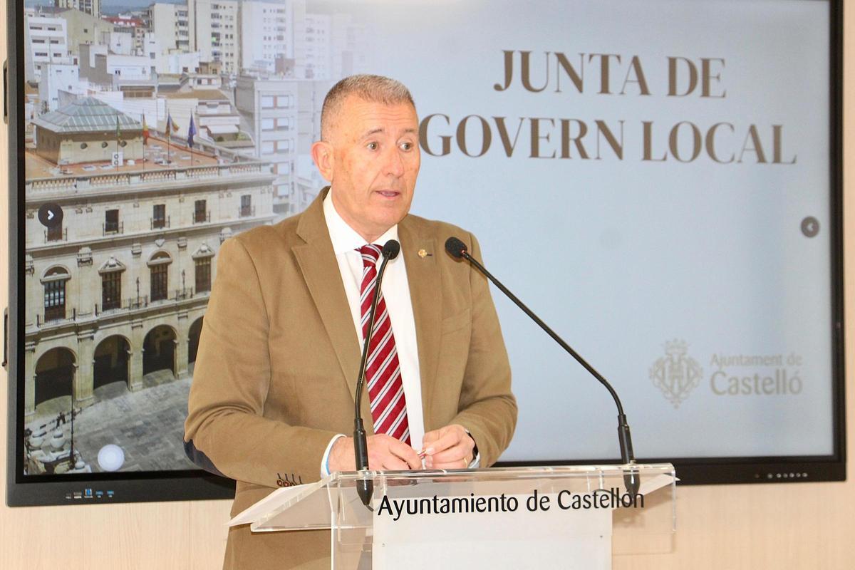 Vicent Sales, portavoz del equipo de gobierno local de Castelló, este jueves.