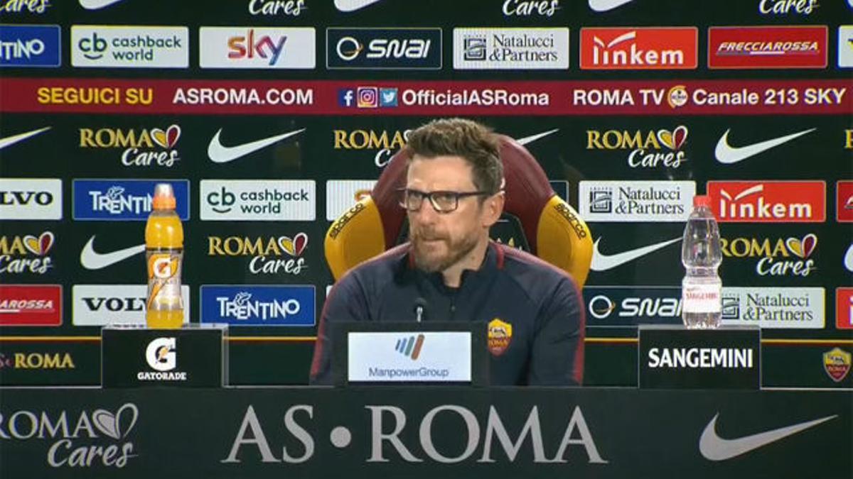 Di Francesco, centrado en el partido contra el Bologna