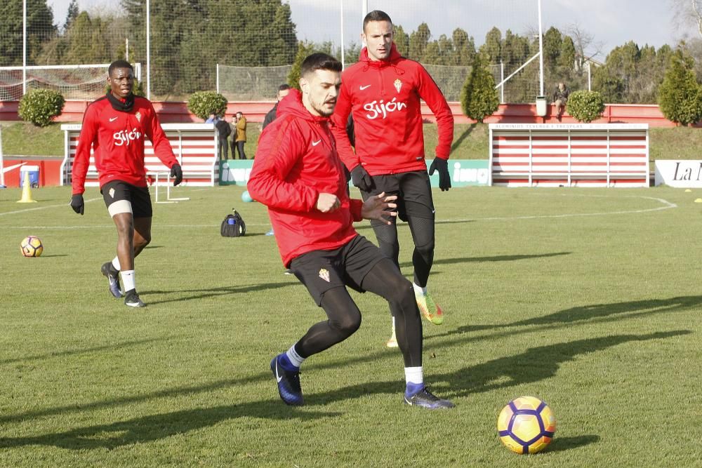 Entrenamiento del Sporting.