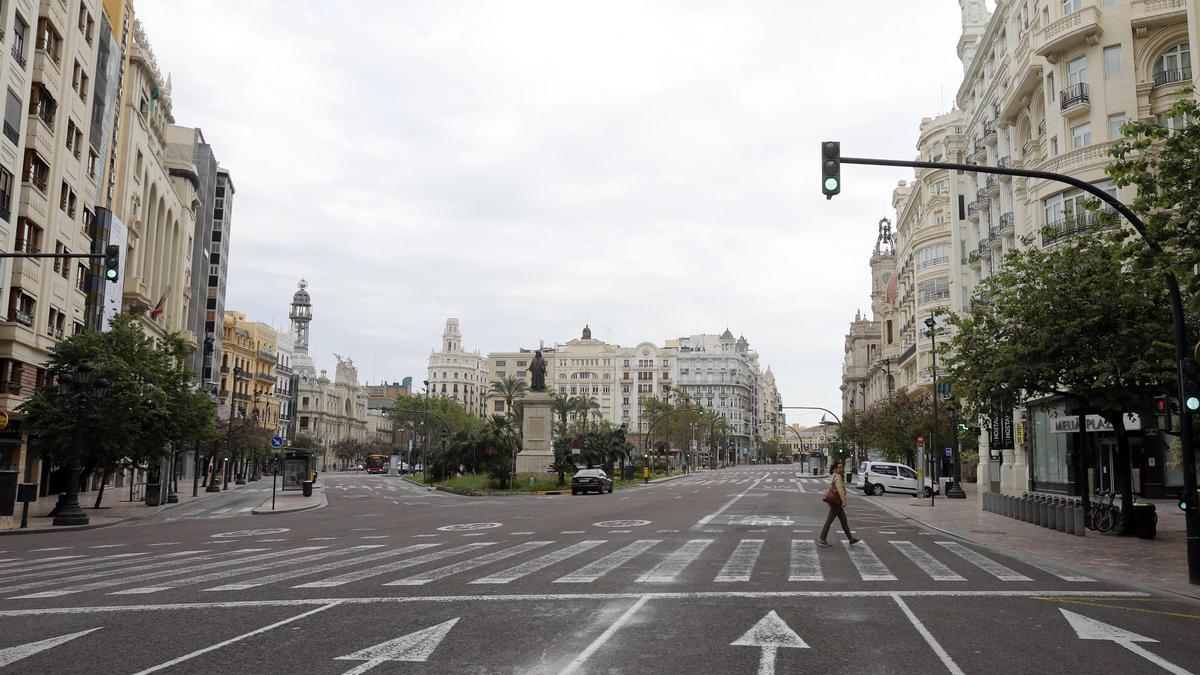 València, vacía en una imagen de archivo de la cuarentena por coronavirus.