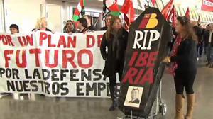 Els treballadors d’Iberia en la seva segona setmana de vaga.