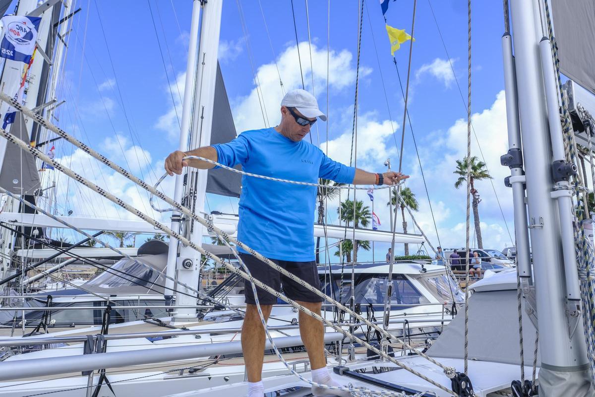 Jordi Huerta, días previos a la salida de la regata.