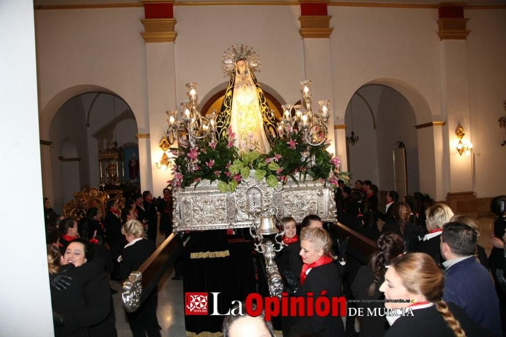 Encuentro en Lorca del Cristo de la Sangre, Señor de la Penitencia y la Virgen de la Soledad