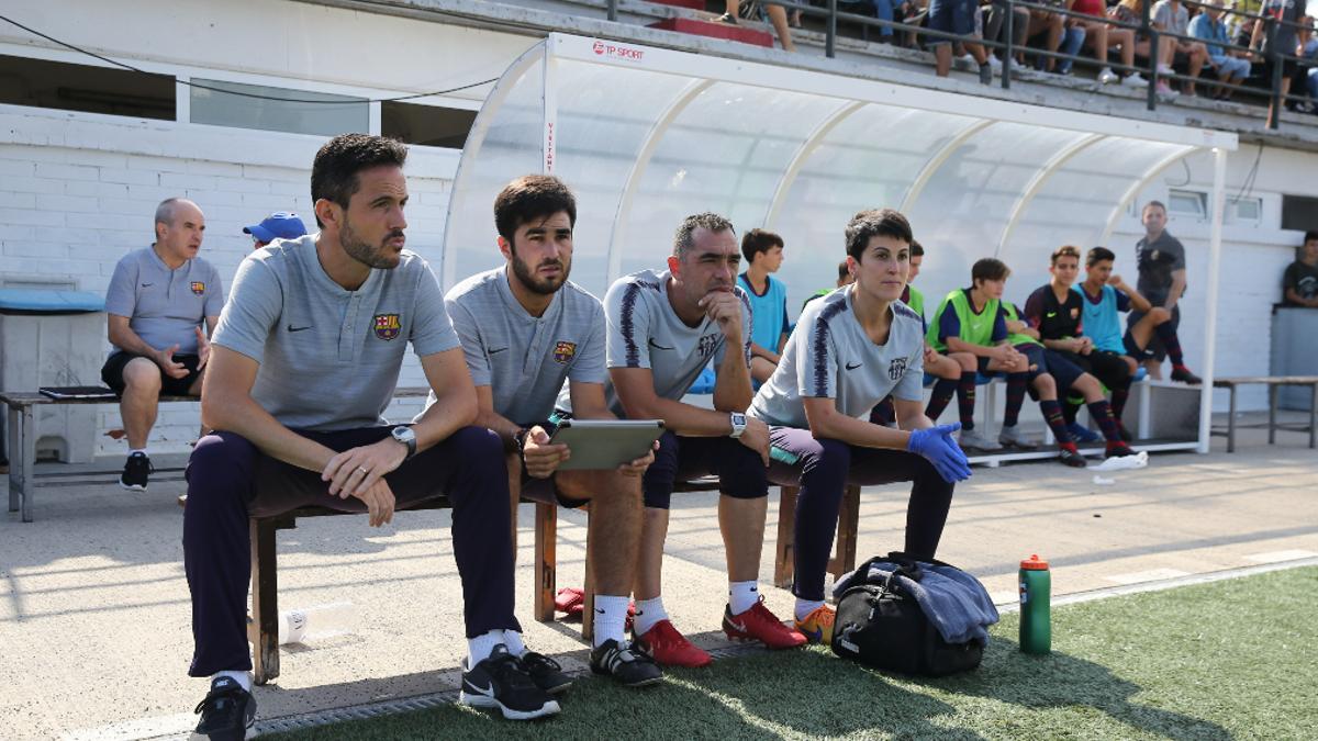 Sergi Milà y Pere Romeu- en un FC Barcelona - Real Madrid (Cadete)