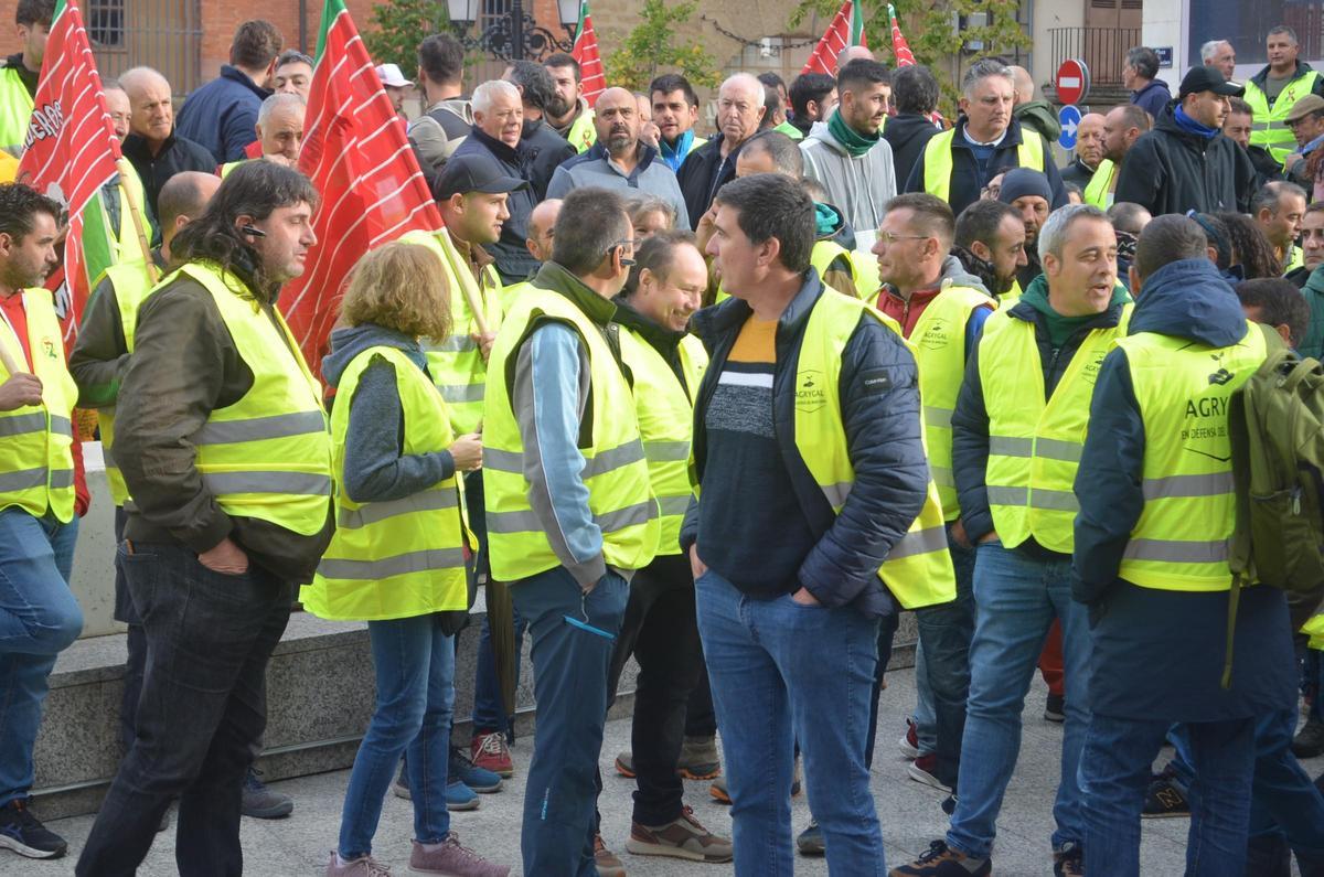 GALERÍA | La concentración de agricultores y ganaderos ante los juzgados de Benavente, en imágenes