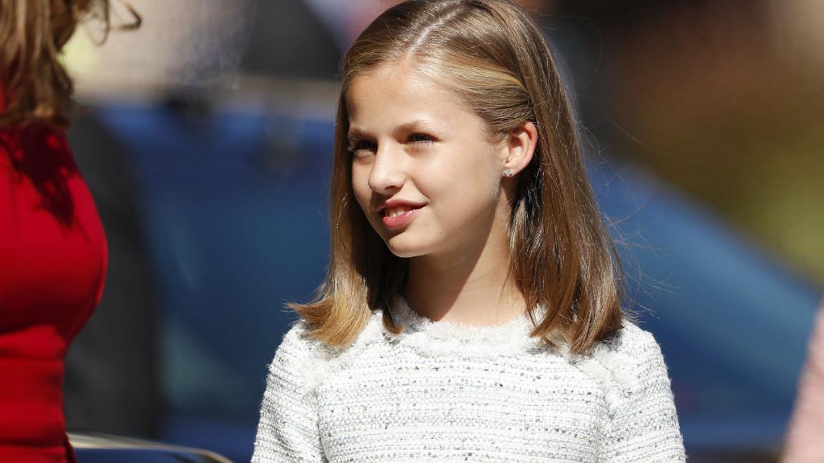 Leonor a su llegada a Covadonga en su primer acto oficial como Princesa de Asturias