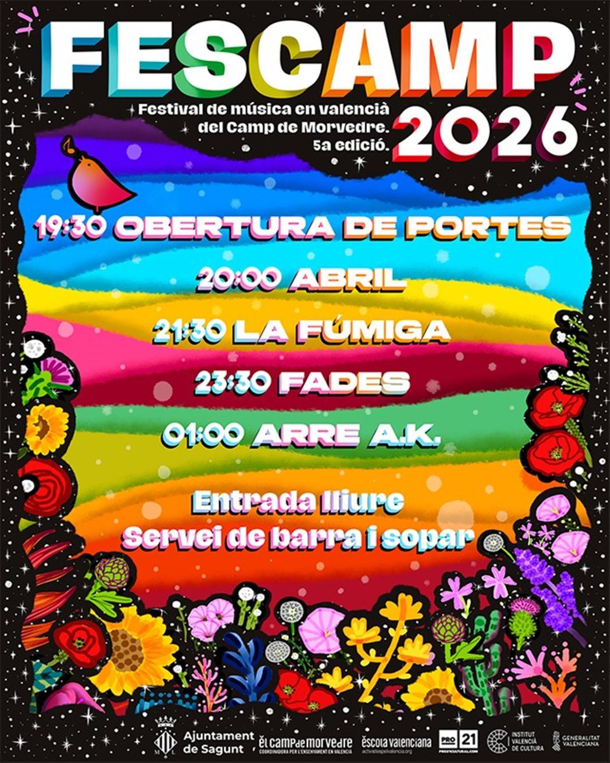 Cartel horarios FesCamp.