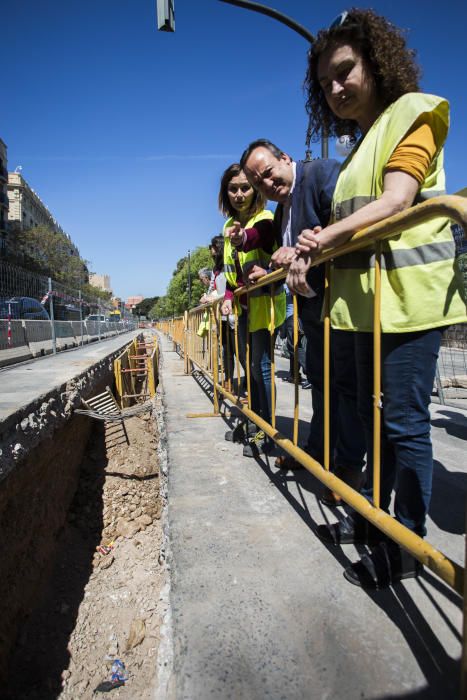 Restos de la muralla islámica y cristiana aparecidos junto al Temple