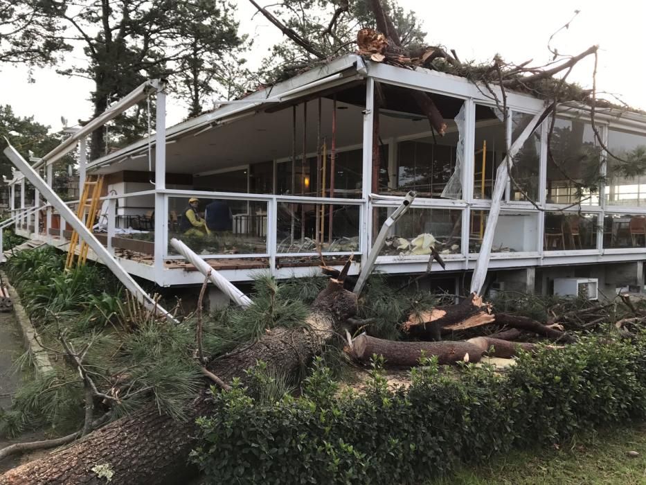 Los efectos del temporal Kurt en Arousa