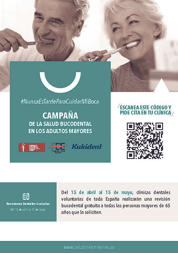 Cartel de la campaña “Salud Oral y Mayores”