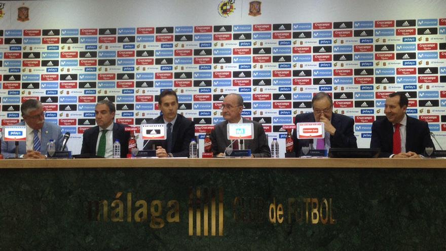 La presentación del partido en La Rosaleda ha contado con la presencia de Julen Lopetegui.