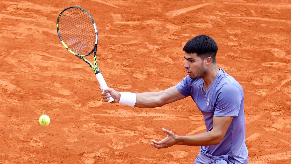 Carlos Alcaraz, durante su partido