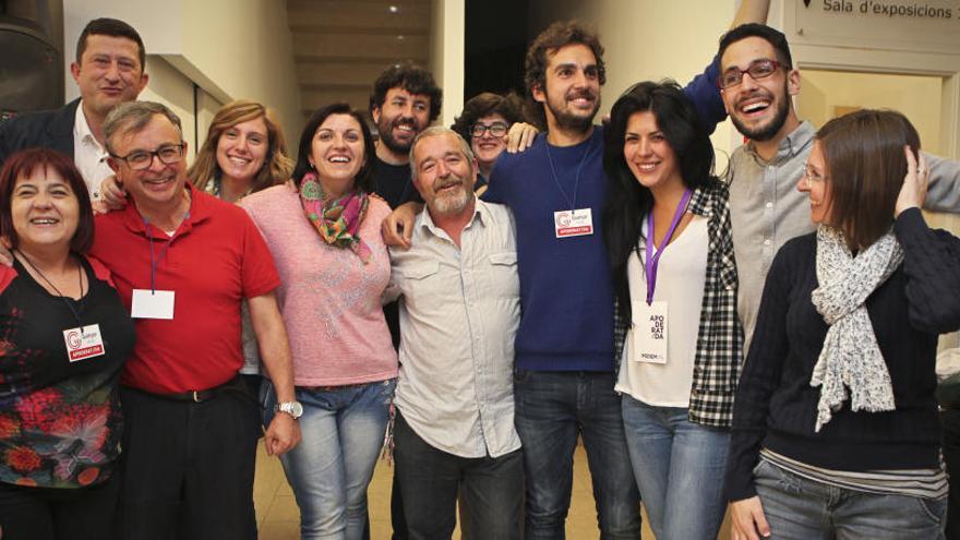 Miembros de Guanyar, entre ellos la candidata a la Alcaldía por Podemos para 2019, durante las elecciones municipales de 2015.