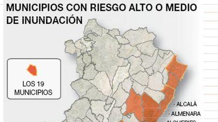 19 localidades de Castellón tienen riesgo alto o medio de inundación por la gota fría