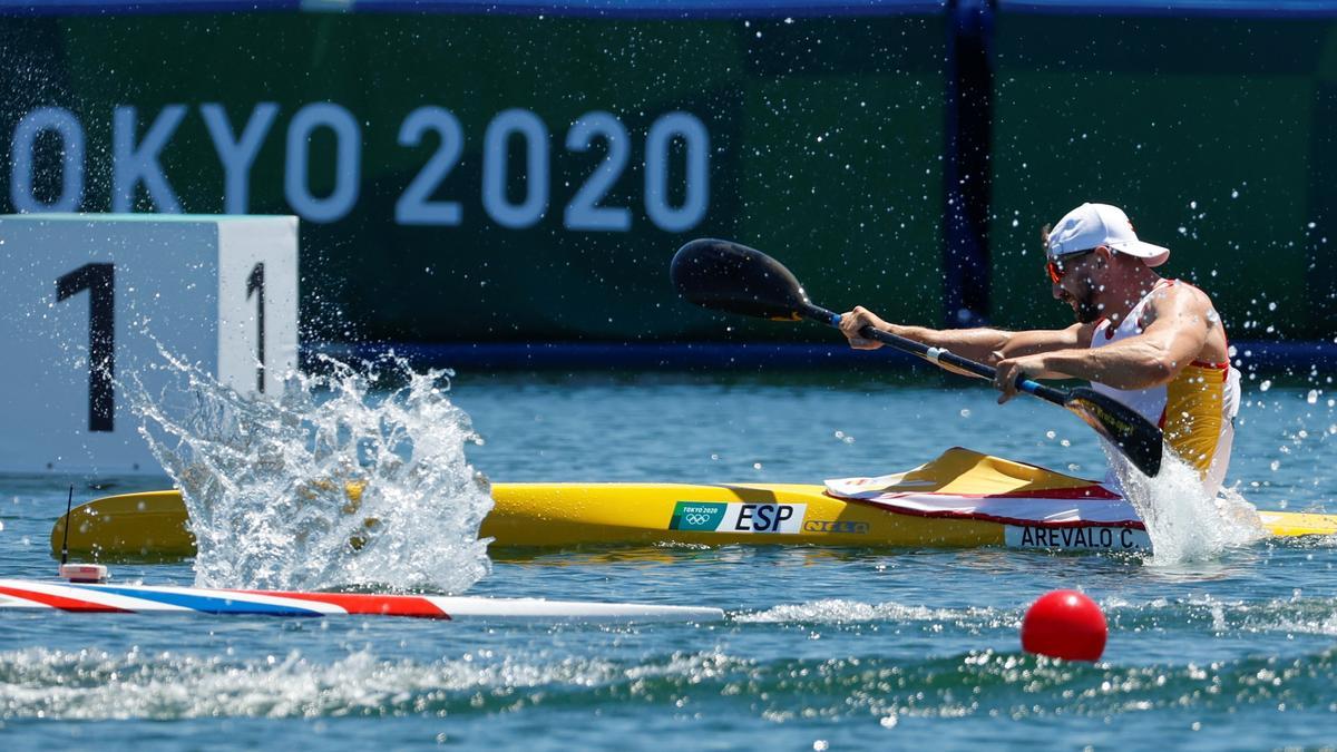 Carlos Arévalo, en la final de K1 200, en Tokio.