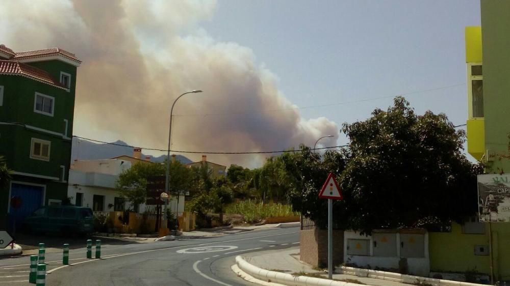 Incendio originado en Tejeda