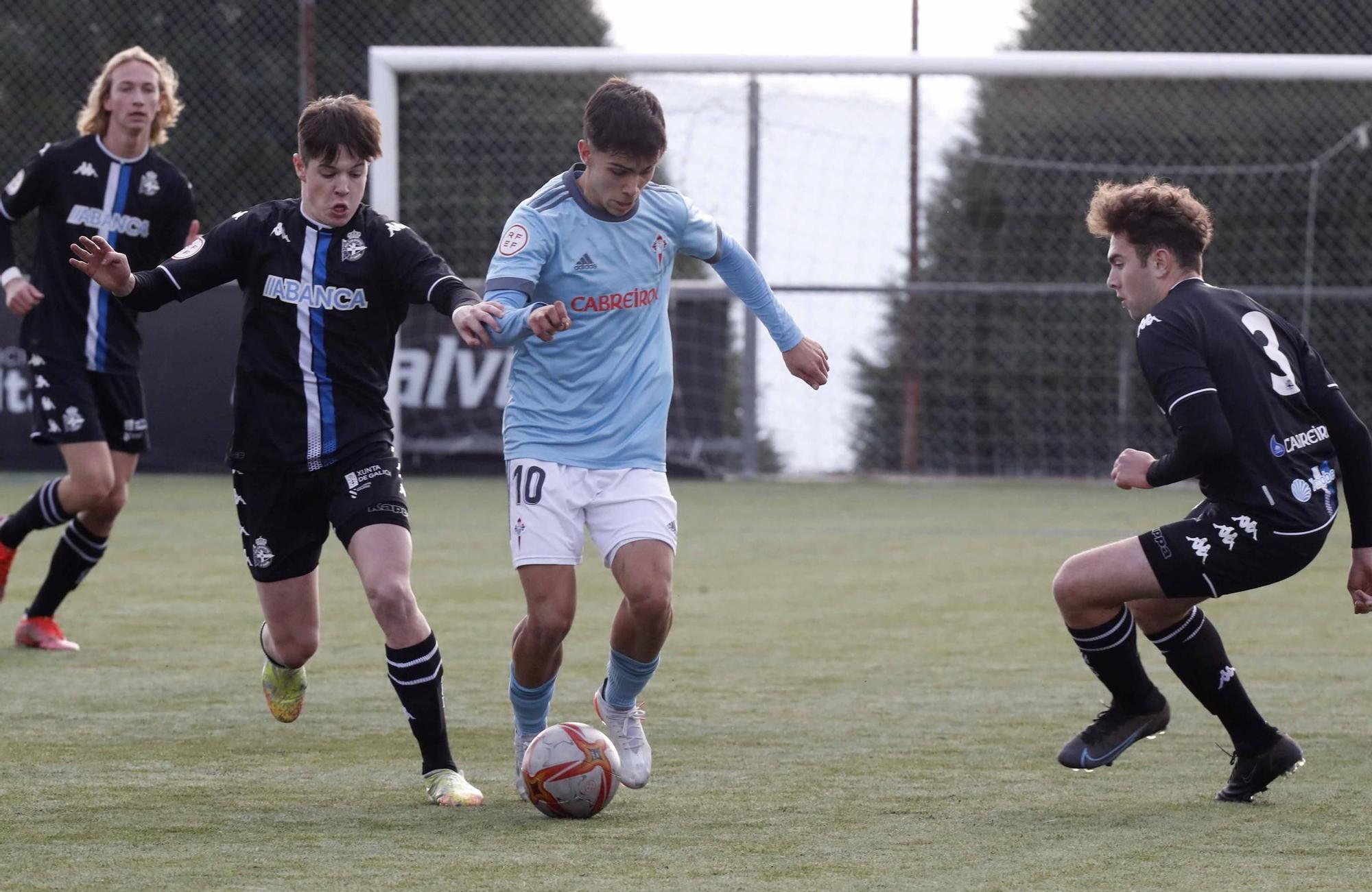 Derbi de juveniles de Copa del Rey entre Celta y Deportivo en Vigo