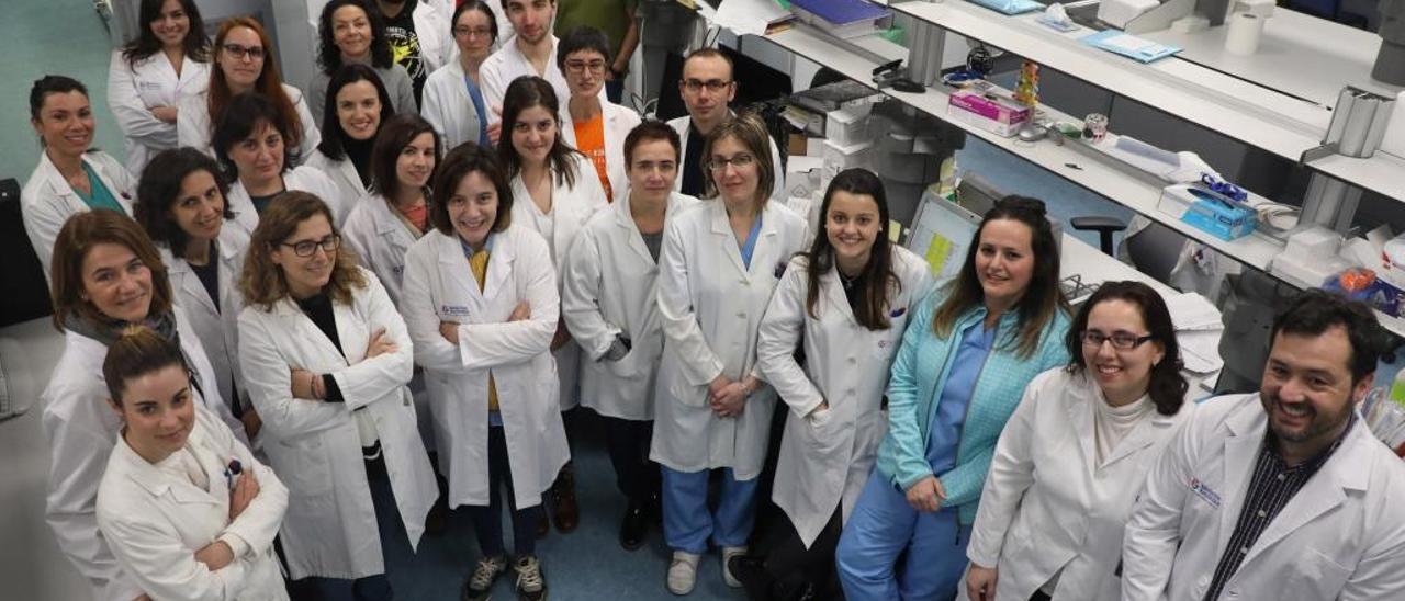 El equipo del laboratorio de la Fundación de Medicina Xenómica. // X. Álvarez