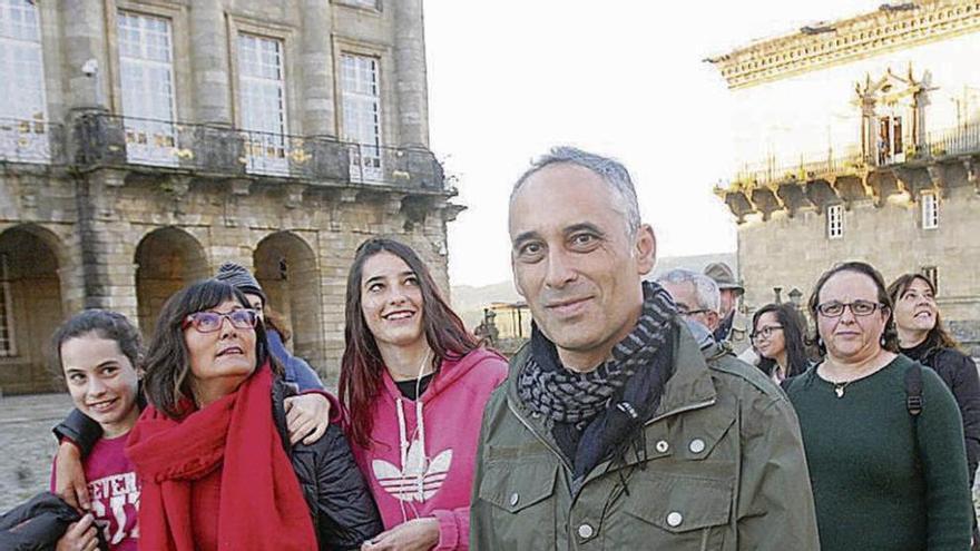 Antonio Rodríguez, de Ciudadanos, en el Obradoiro. // Xoán Álvarez