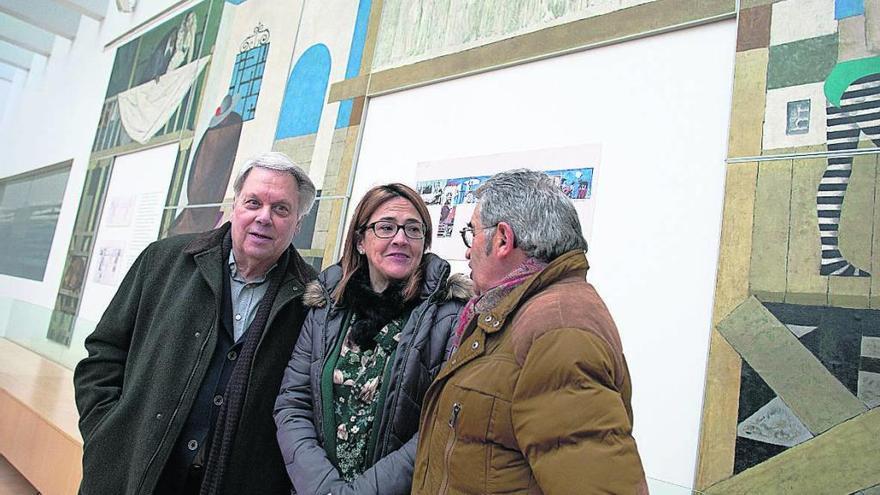 Antonio Pedrero, Mayte Martín Pozo y Donelis Almeida durante el acto de inauguración.