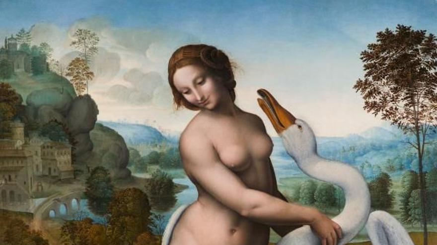 &#039;Leda y el cisne&#039;, a partir de Leonardo da Vinci.