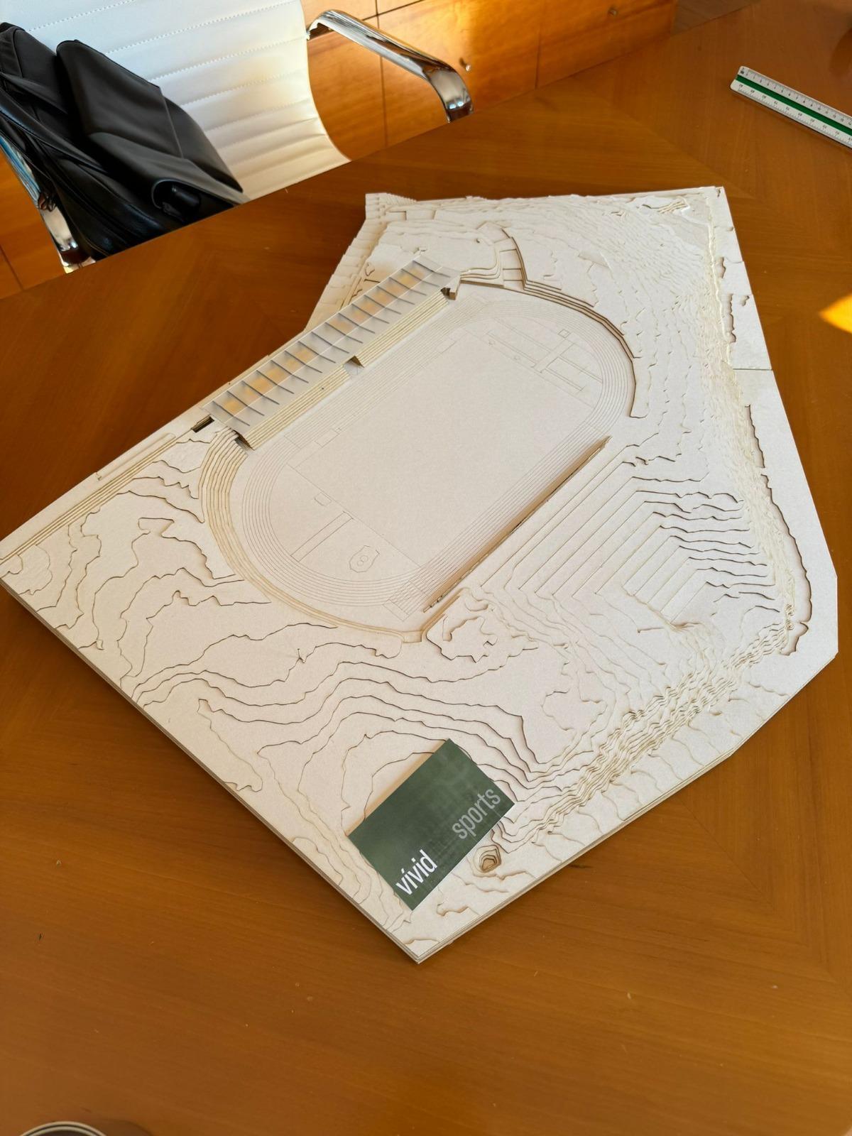 Maqueta de la nueva pista de atletismo de Son Moix