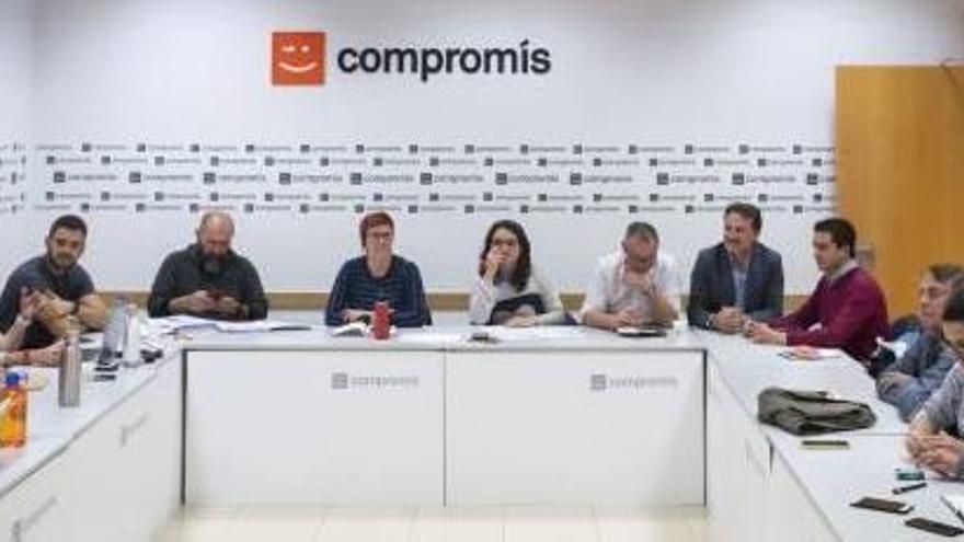 Ejecutiva de Compromís celebrada ayer por la tarde en València.