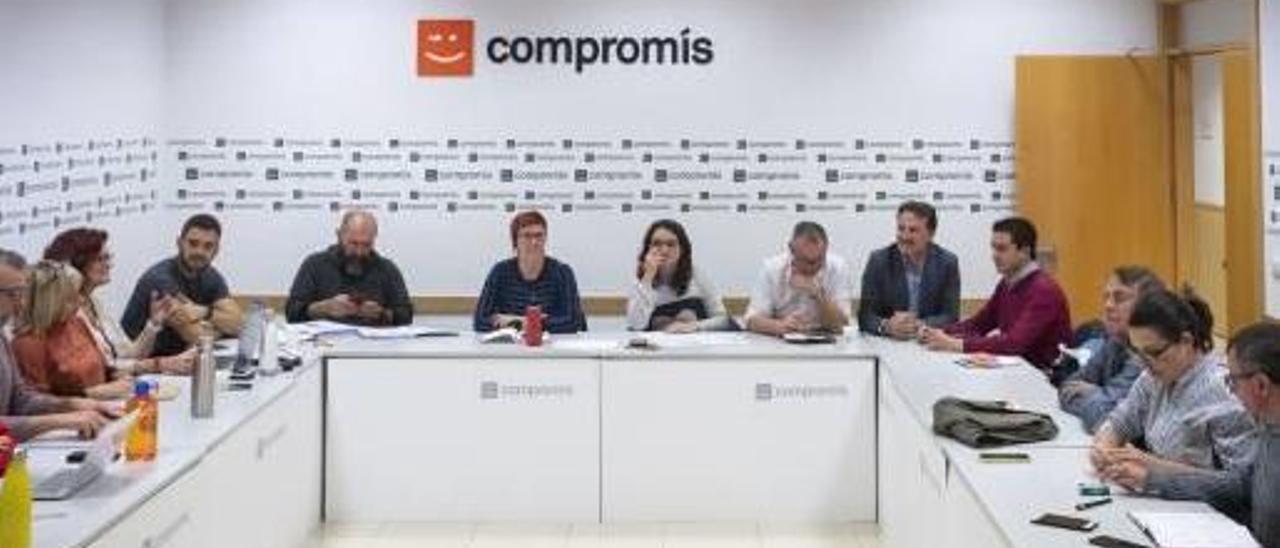 Ejecutiva de Compromís celebrada ayer por la tarde en València.