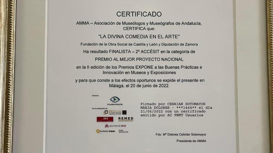 Certificado de la Asociación de Museólogos y Museógrafos de Andalucia
