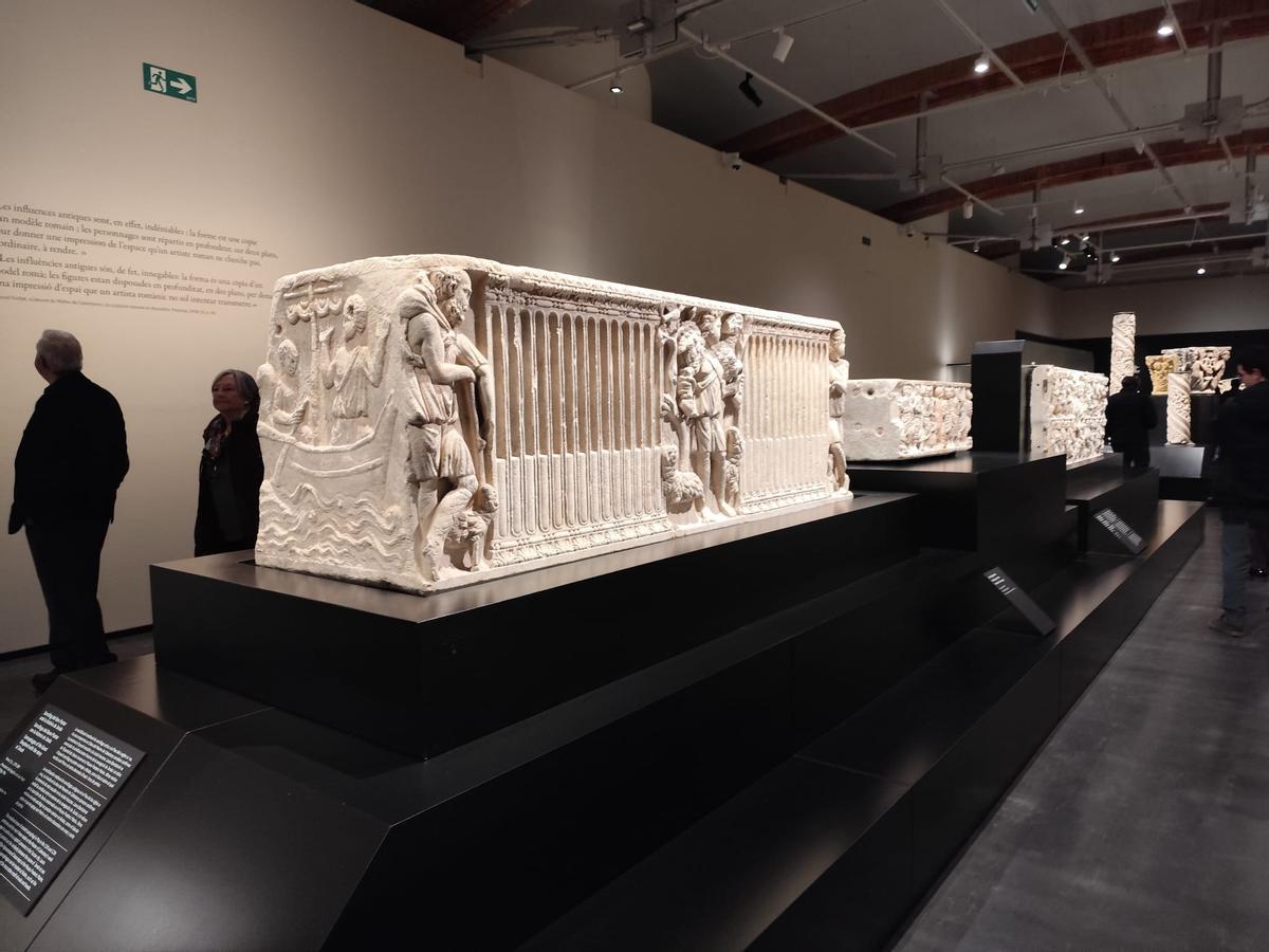 Sarcòfag del Bon Pastor, escena de Jonàs, últim terç segle XIII del Museu Nazionale di San Mateo, a Pisa.
