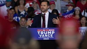 US Senator JD Vance holds campaign rally in Newtown, Pennsylvania