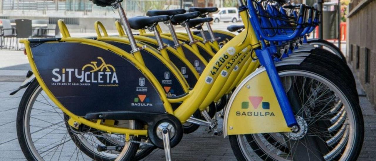 Bicicletas eléctricas que se alquilan en Las Palmas de Gran Canaria, un modelo en el que se basa La Laguna para llevarlo a su municipio.