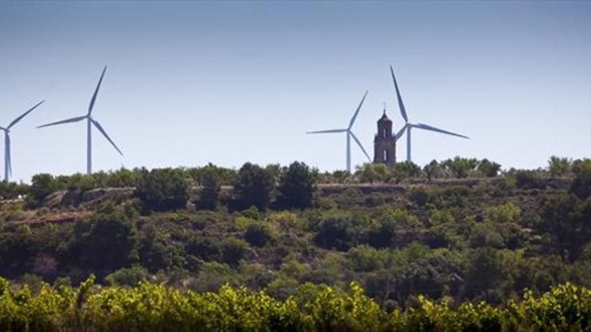 Generadores eólicos instalados en el municipio de Villalba dels Arcs, en la Terra Alta.