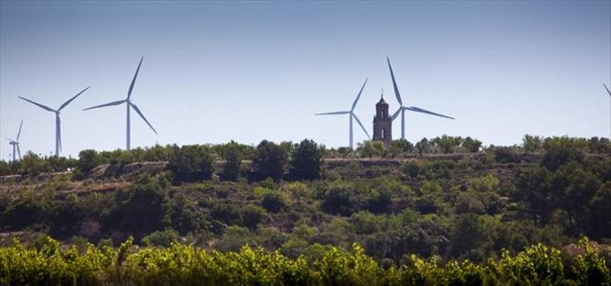 Generadors eòlics instal·lats al municipi de Vilalba dels Arcs, a la Terra Alta.